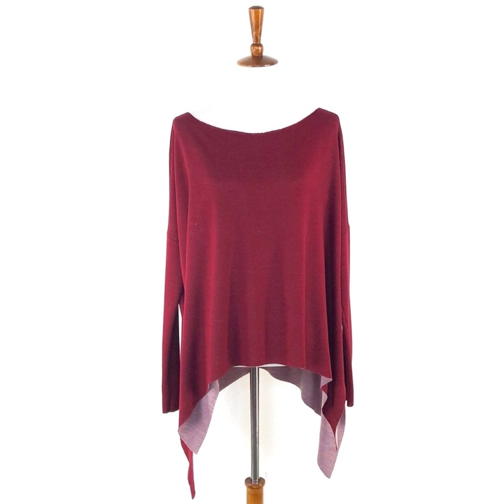 Willows Red Oversize Boxy Fit Long Sleeve Tee